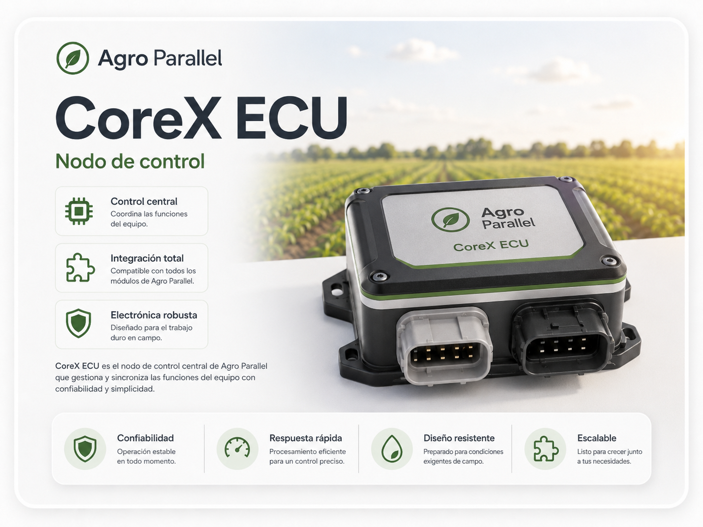 Tecnologia AgTech Agro Parallel: CoreX ECU